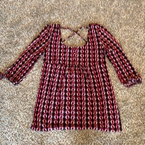 Cute red, black and white No Boundaries blouse/top.